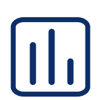 Symbol eines Balkendiagramms – steht für Auswertung oder Analyse.